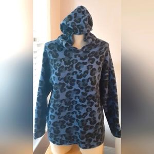 EUC Blue Leopard hoodie Sweater